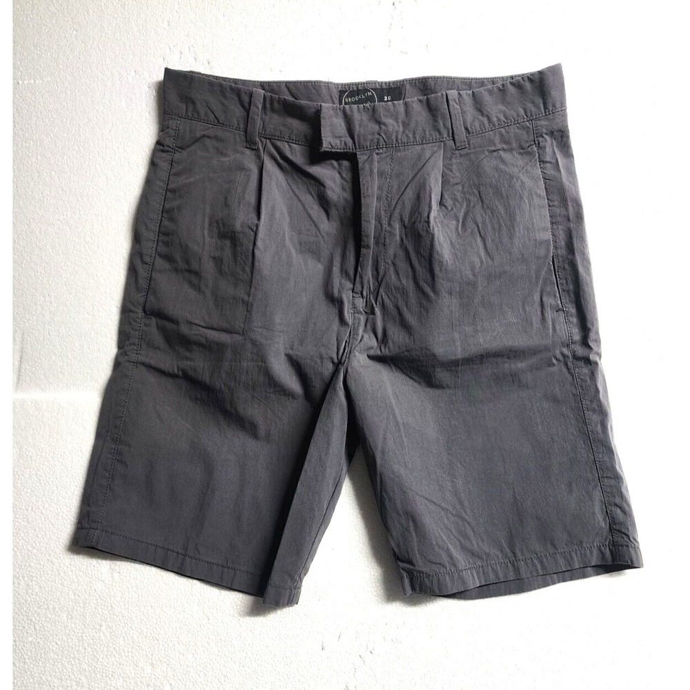 Brooklyn Calling NYC Shorts Men Size 30 Gray Zip Chino Pockets Casual Belt Loops